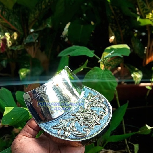 KEPET SLEBOR CB MOTIF UKIR CHROME KUNINGAN