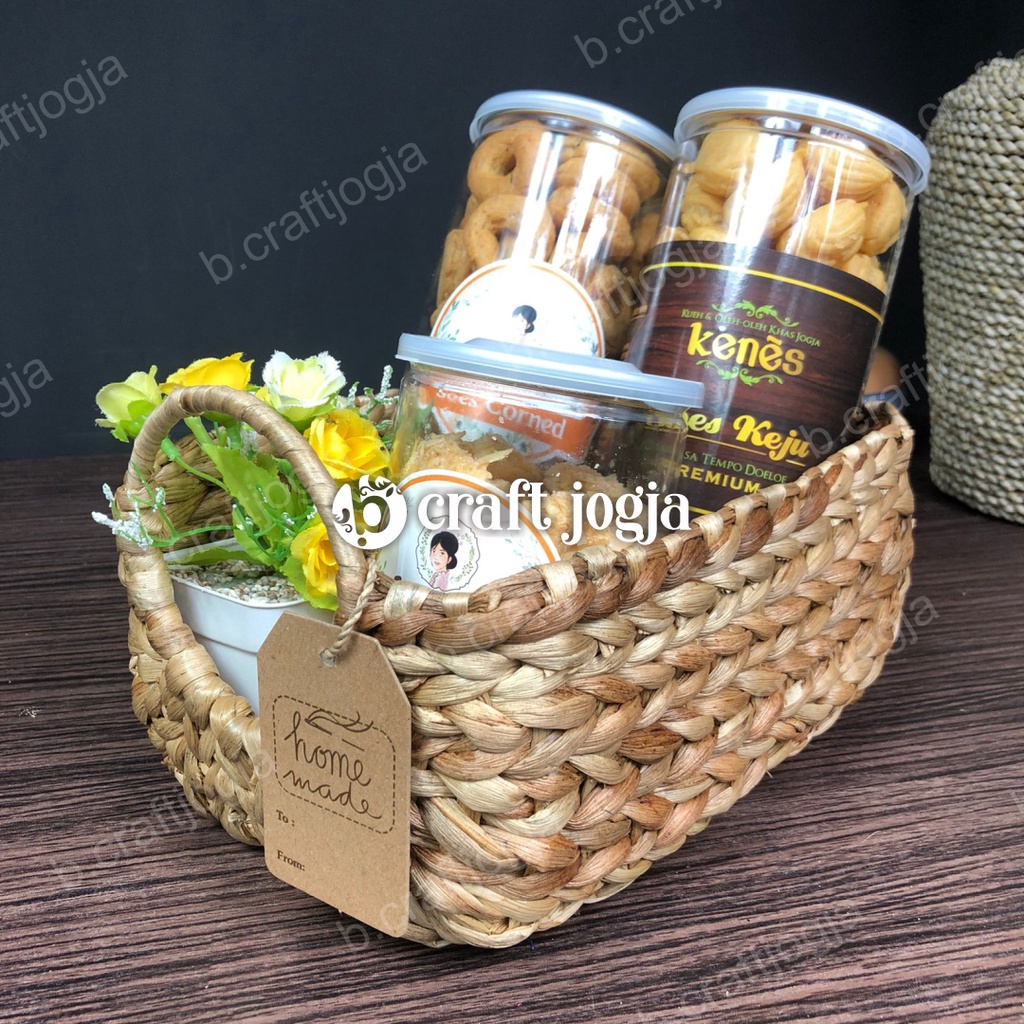 Keranjang Hampers Anyaman Enceng Gondok Ring Kerajinan Anyaman Jogja
