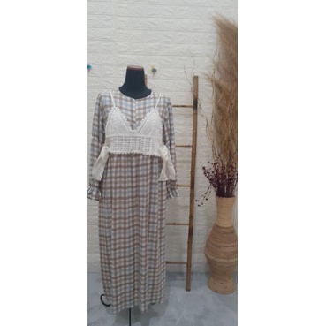 gamis set rompi rajut