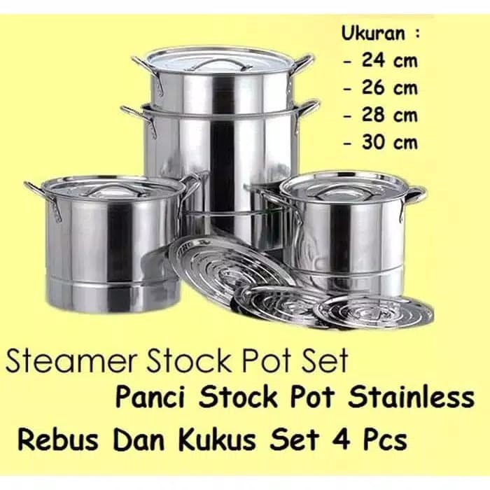 GSF stock pot panci steamer 12pc G 2431/panci kukusan stainless steel