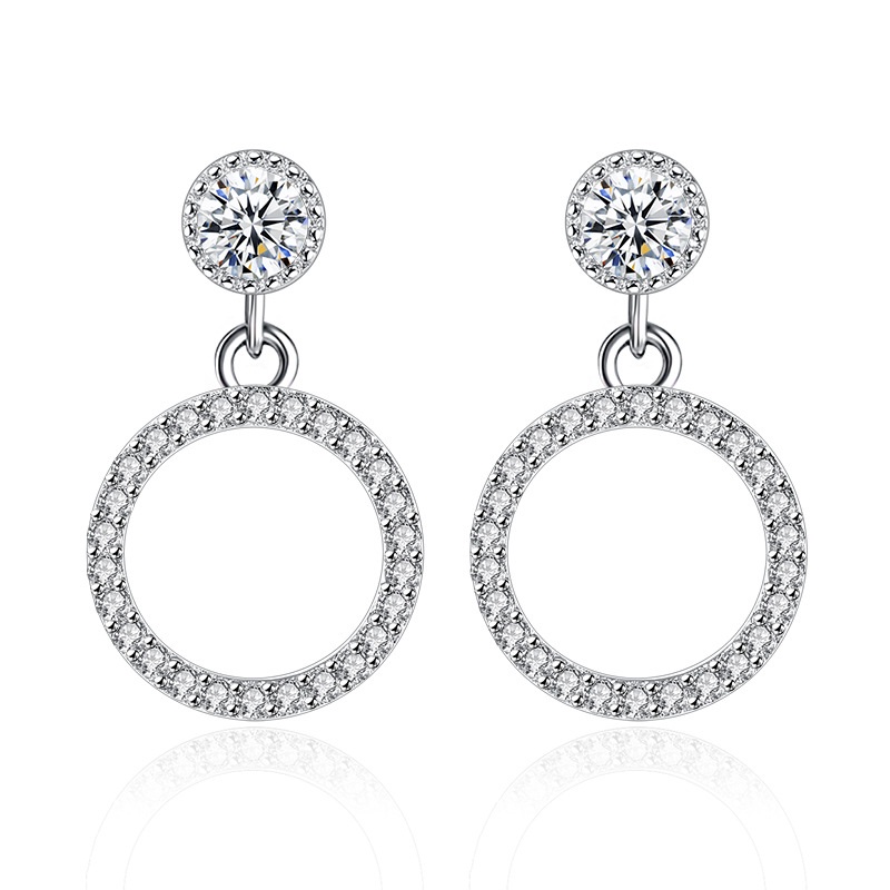 Anting Perak 925 Wanita Segitiga Bintang Lima Perhiasan Fashion/Subang Telinga anting perempuan