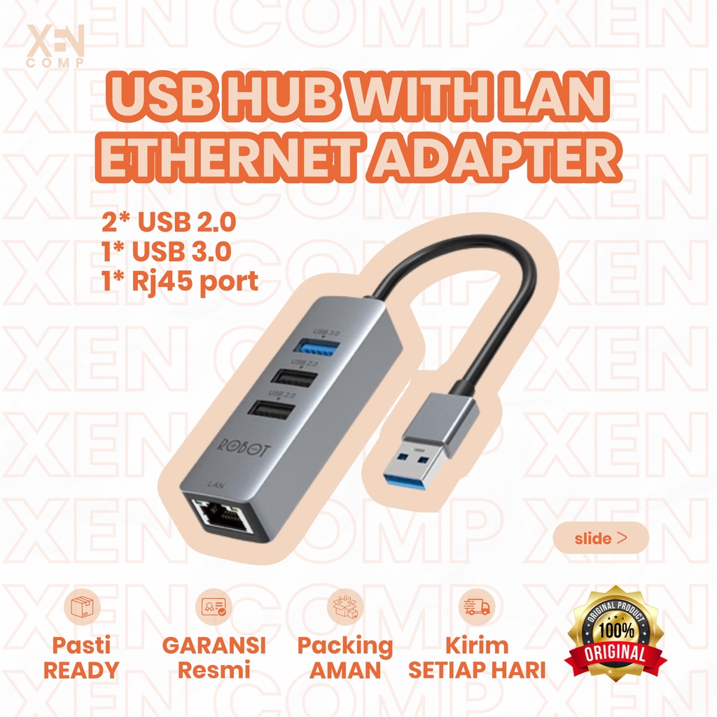 ROBOT USB Hub HEA100 with Lan Ethernet Adapter