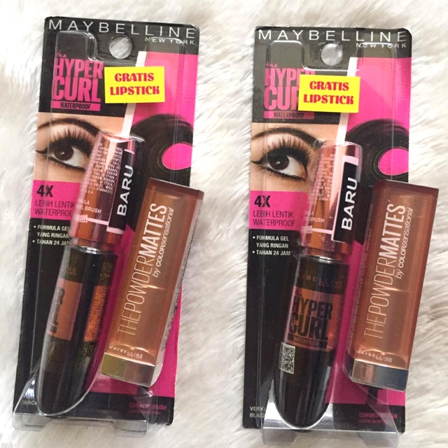 Mascara Maybelline Hyper Curl FREE Maybelline Color Sensational The Powder Mattes Lipstick.