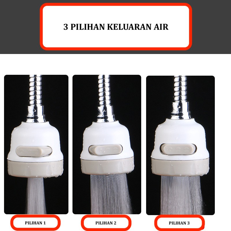 SAMBUNGAN KRAN DAPUR FAUCET EXTENDER 3 IN 1 KERAN AIR DAPUR