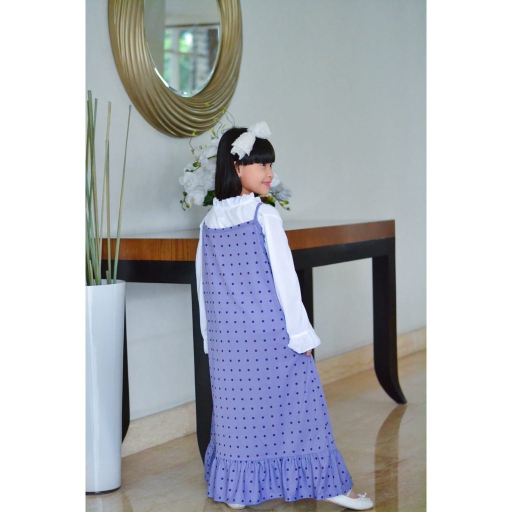 MOMOGI- GAMIS ANAK OVERALL POLKADOT 2 IN 1 / Usia 5th-11th