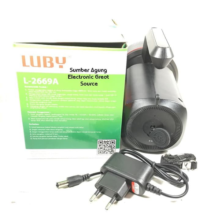 Luby L2669A Senter Jumbo LED 15W Besar Lampu SOS 4800mAh Nyala Tahan 18Jam