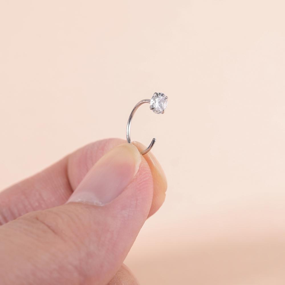 1 Pasang Anting Tusuk Sterling Silver 925 Bentuk C Desain Bunga Butterfly 20G Untuk Wanita