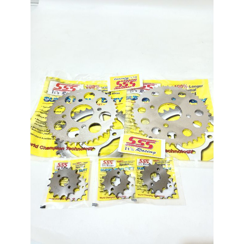 GIR GEAR SSS SET DEPAN 428/13 14 15 16 BELAKANG 428/45 46 48 49 50 CB150R CB 150 CBR SUPRA GTR
