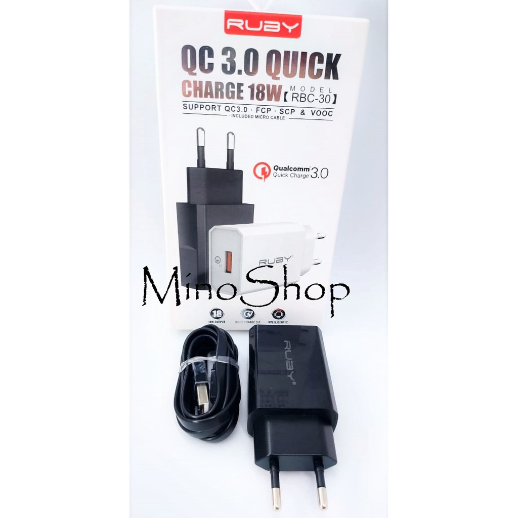 CHARGER QUALCOMM 3.0A 18W RUBY-RBC-30