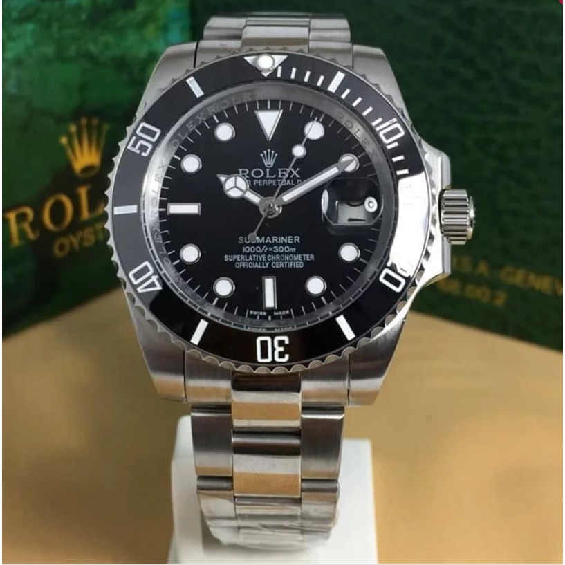 COD Promo Jam Tangan Rolex Submariner Matic Stainless Black Dial Garansi 1th Kaca Anti Gores