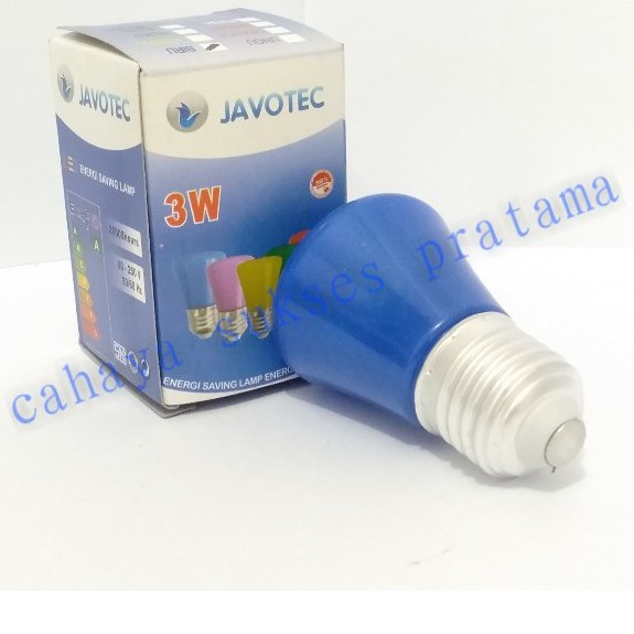 Lampu Led Jambu/Bohlam Warna Warni Model Prisma/Kotak 3W Javotec