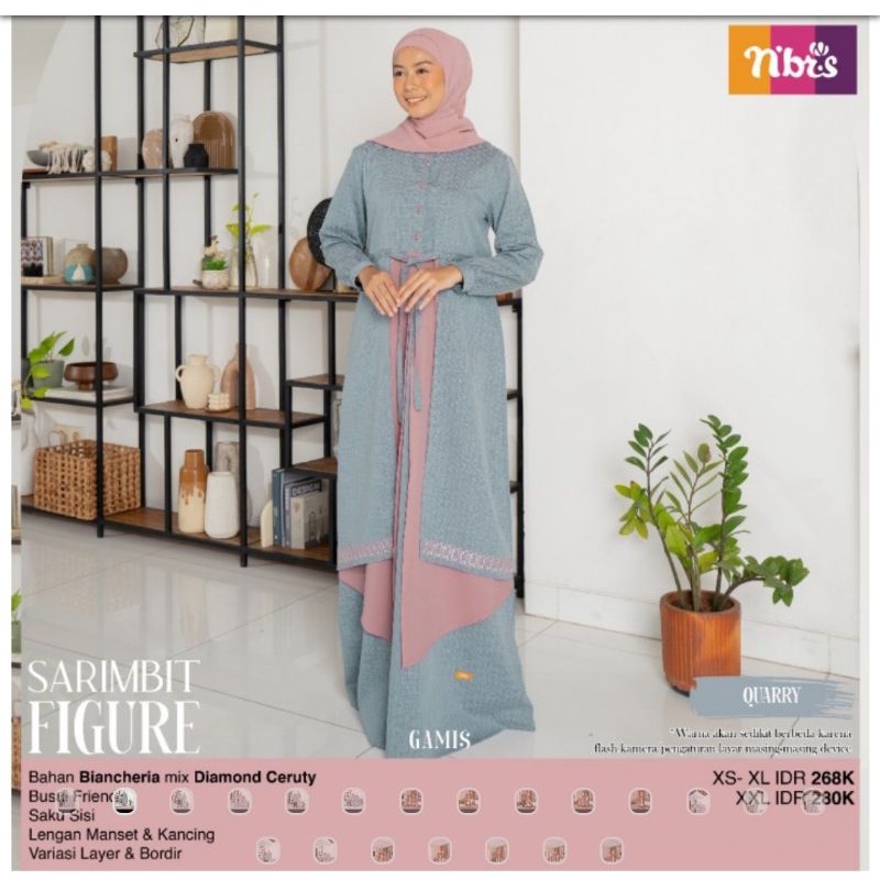 Sale 20% Gamis Sarimbit ORI Nibras Figure Quarry Size XL