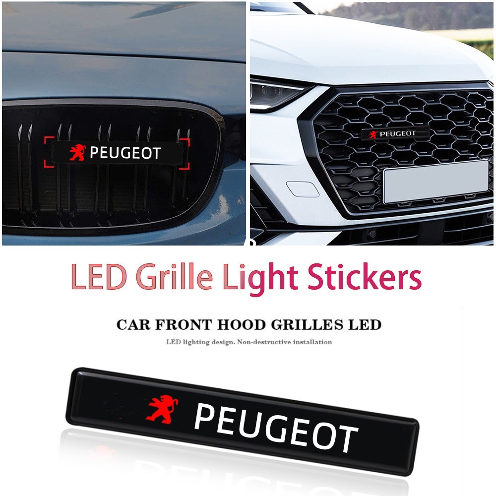 Peugeot Lampu LED Logo  Untuk Dekorasi Kap Depan Mobil 206 406 307 306 505 504 5008