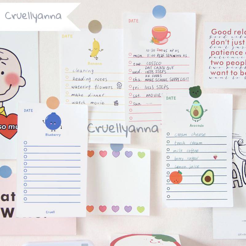 

[Cruell] 50 Sheets 80 GSM Memo Paper Fruit Memo Pad To Do List Diary Note Memo Paper Stationery - 021