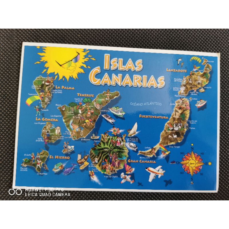 

kartu pos peta gran canaria/gram canaria map postcard