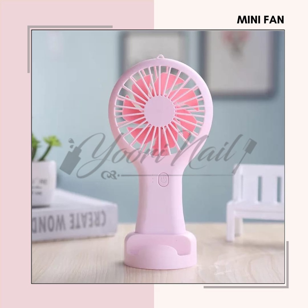 Mini Fan Portable USBWith Holder HP Kipas Angin Kecil Rechargeable