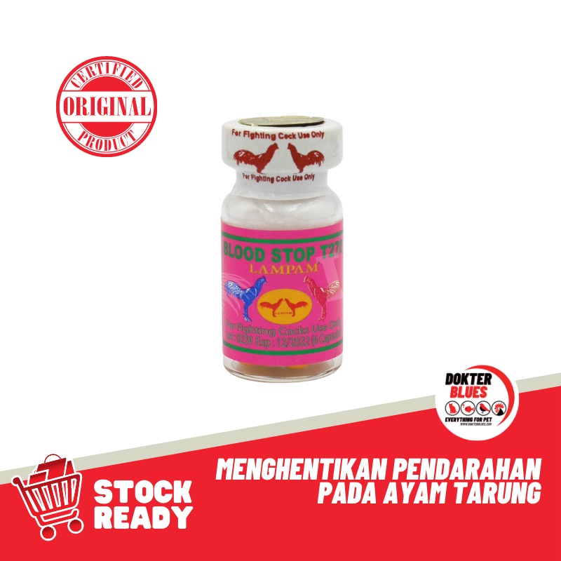 Obat Ayam LAMPAM BLOOD STOP (Kapsul) Menghentikan Pendarahan Ayam Tarung