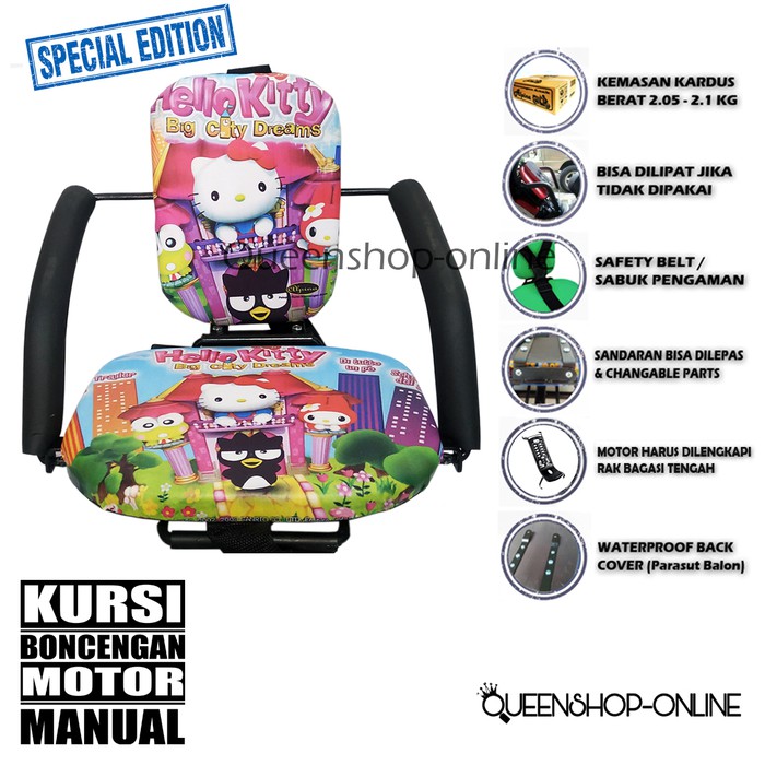 Kursi Boncengan Anak Khusus Motor Manual / Bebek - Hellokitty