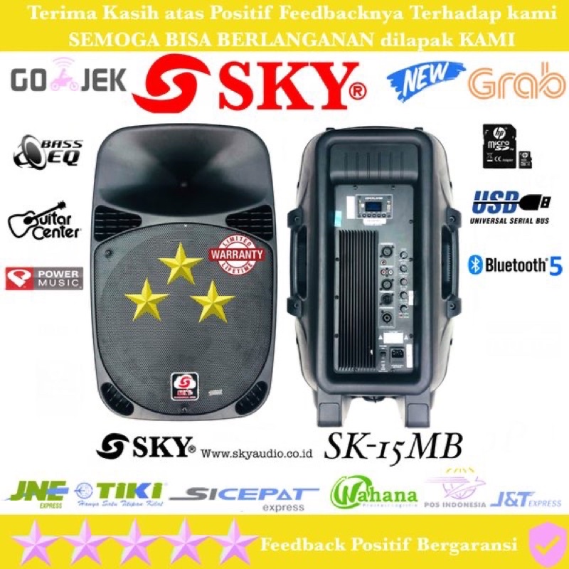 SPEAKER AKTIF SKYAUDIO SK-15MB PERFECT SOUND PROFESSIONAL 15 INCH ORIGINAL BLUETOOTH