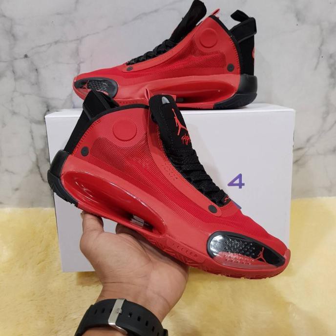 Sepatu Basket X Nike Air Jordan 34 Red Black Premium Quality Angmokio258