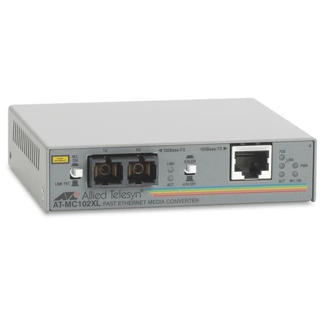 Allied Telesis AT-MC102XL Media Converter 100BaseTX to 100BaseFX