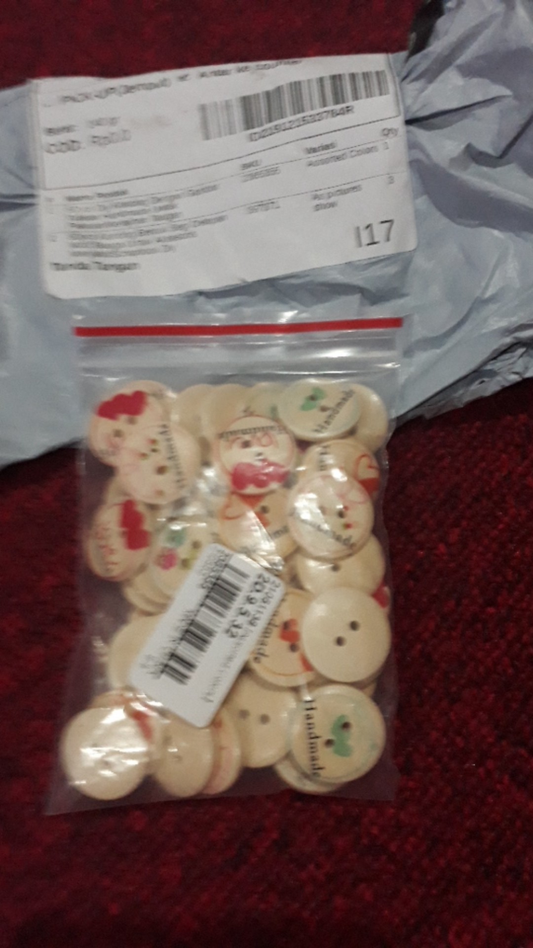 50pcs Diy Kancing Dengan Gambar Tulisan Handmade Untuk Pakaian/kerajinan Tangan