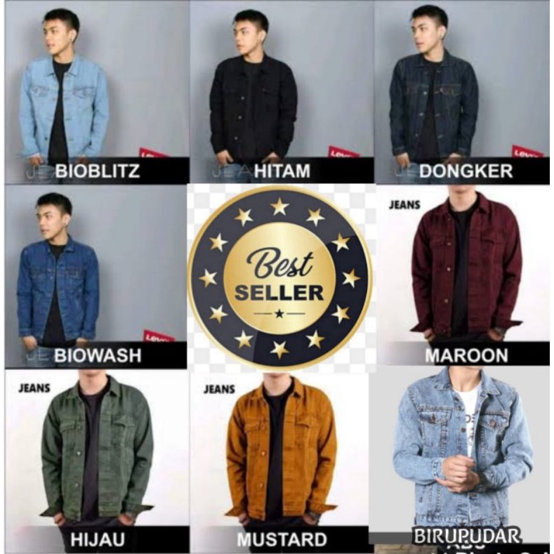 Jaket Jeans Pria Dewasa M~XXXL.Jacket Denim Tebal Laki laki Bandung Project.ID