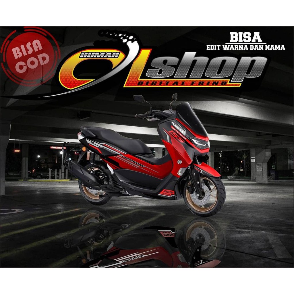 Sticker decal full body Yamaha Nmax Hitam Merah