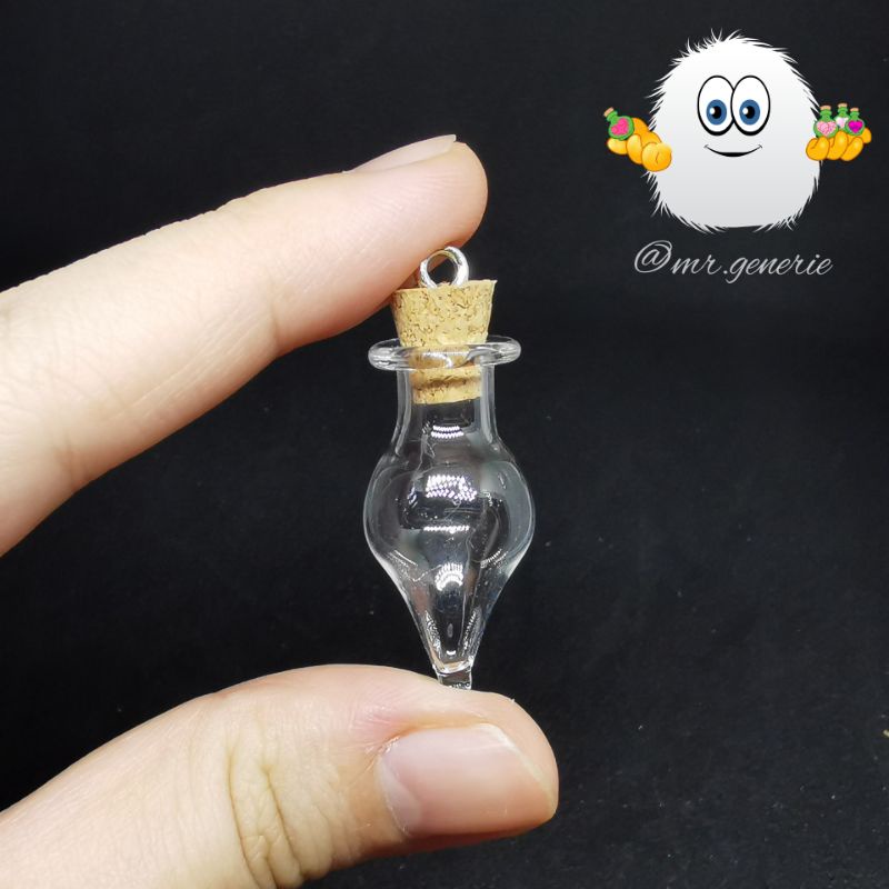 Mr.Generie 2mL Water Drop Glass Bottle / Botol kaca tutup gabus kayu bentuk tetes air / vial parfum 