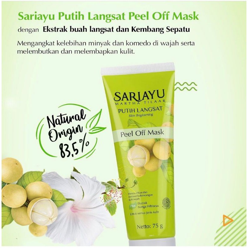 Sariayu putih langsat skin brightening Peel Off Mask