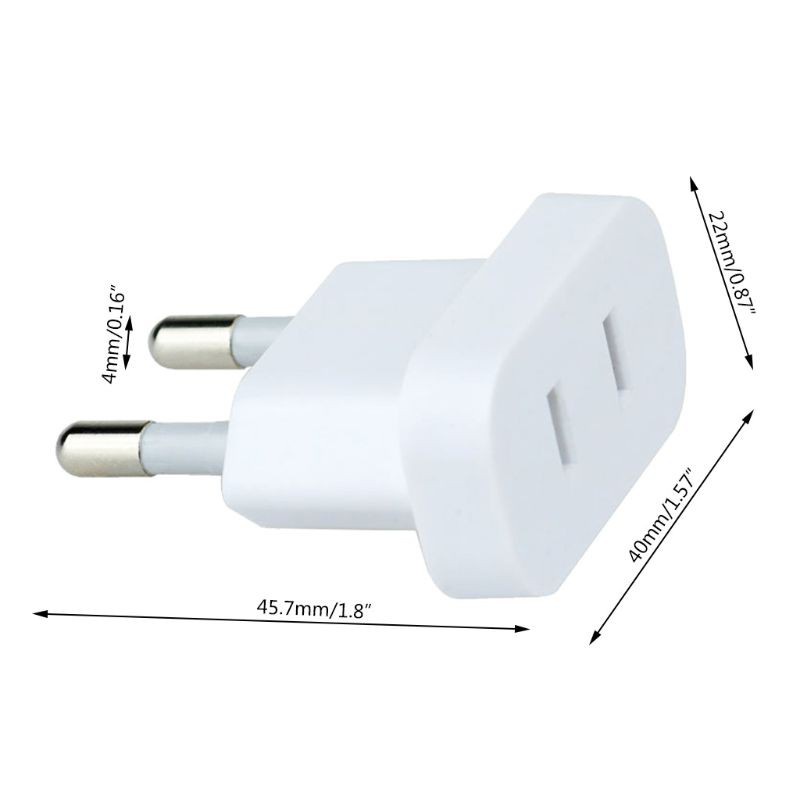 Cre Adapter Konverter Power Socket Plug Us Jack Ke Eu 4mm Untuk Travel