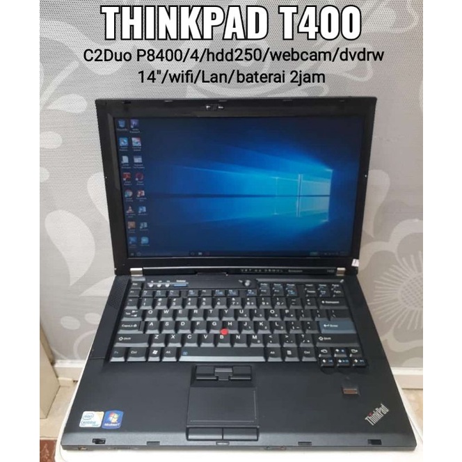 Laptop ThinkPad T400 ram 4GB hdd250 seken bagus