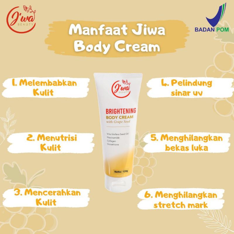 paket hemat 3 pcs body cream jiwa beauty with grape seed