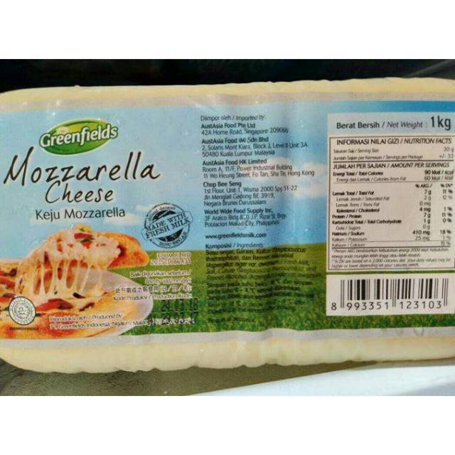 KEJU MOZARELLA GREENFIELD 1KG Shopee Indonesia