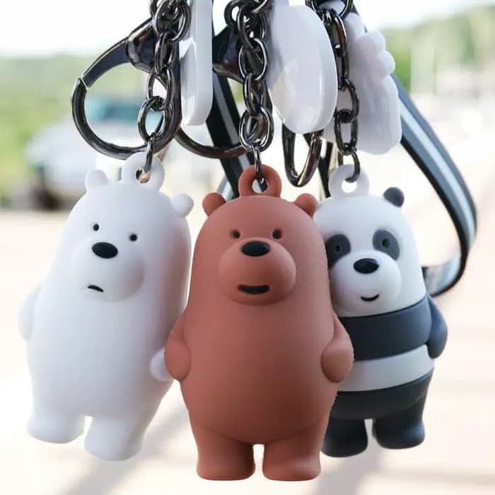 Gantungan Kunci We Bare Bears Keychain Strap Tas Boneka Panda Beruang - ICE BEAR