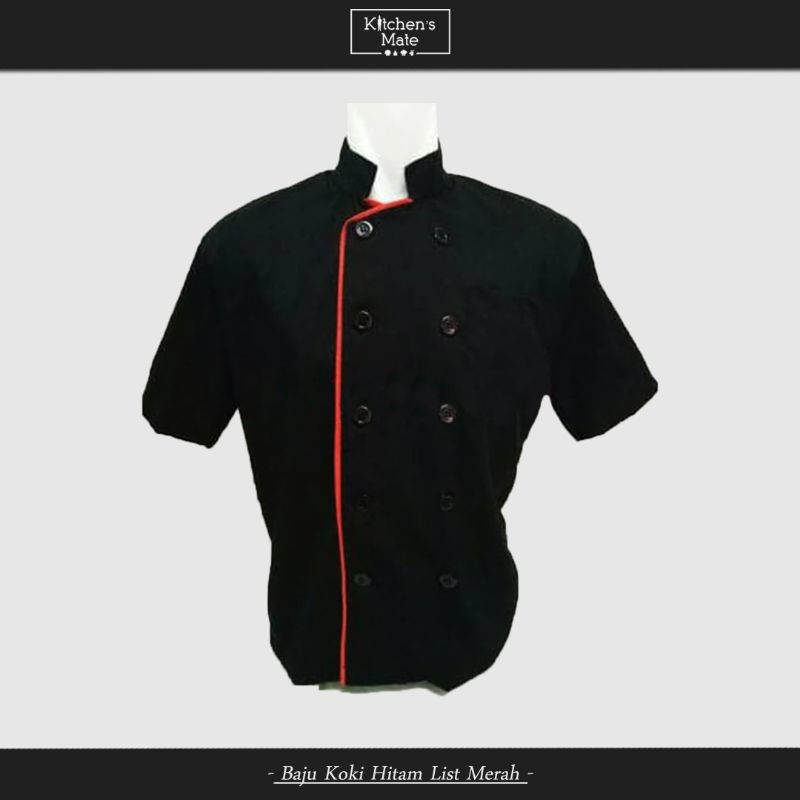 Baju Koki Hitam Lis Merah