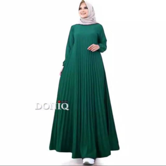 PROMO-Gamis Plisket Lengan Panjang Dewasa