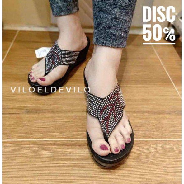 Sandal Wedges Wanita Cantik (CALBI DIAMOND)