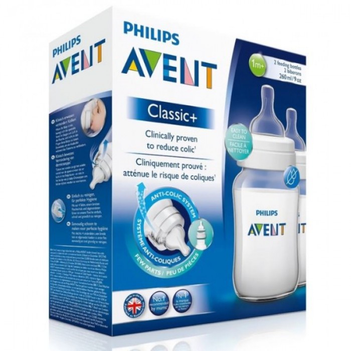 Avent Botol Susu Classic Plus 260ml isi 1pcs - Botol Susu Avent - Botol Susu Bayi