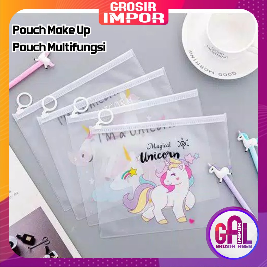 Pouch Make up Zipper / Pouch Kosmetik / Tampat Pensil / Tempat Make up Import Best Seller