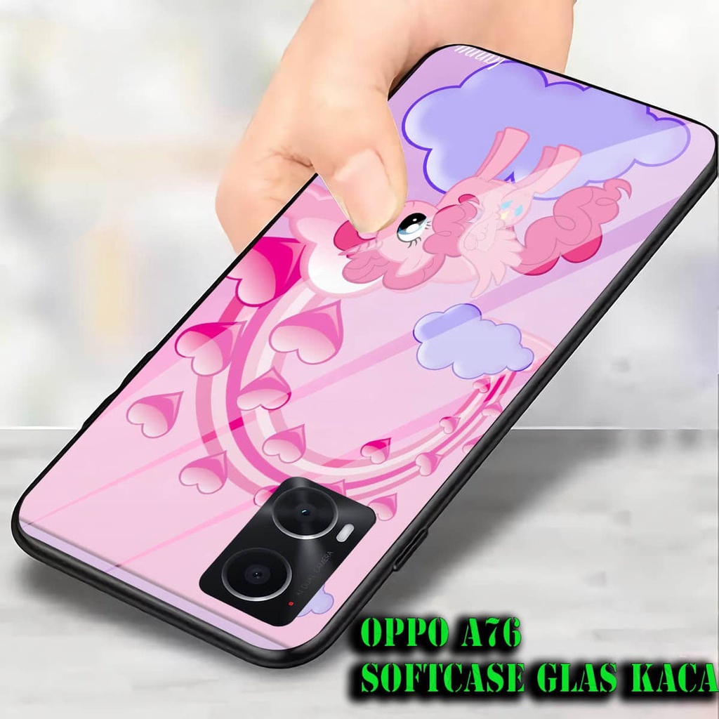 Softcase Glass Kaca OPPO A76 - Case Hp Pelindung Handphone OPPO A76 [ A50 ]