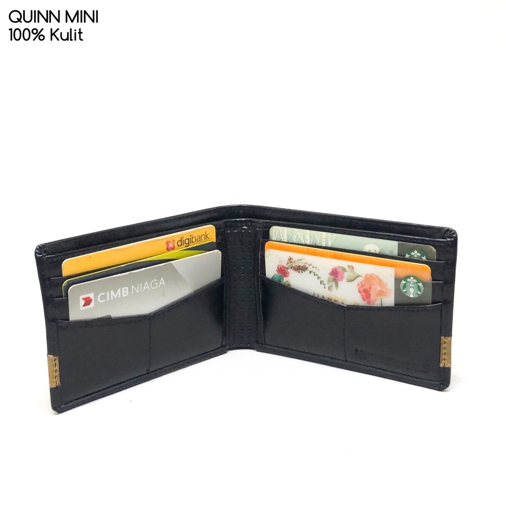 dompet kulit pria quinn MINI black premium quality asli kulit dompet termurah