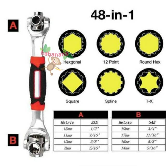 Tiger Wrench 48 in 1 kunci ring shock pas multifungsi inggris tool kit