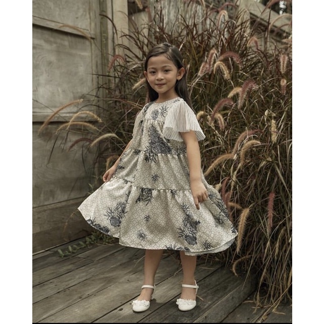 Raia Dress Beige (Kids) by ALEZA LABEL