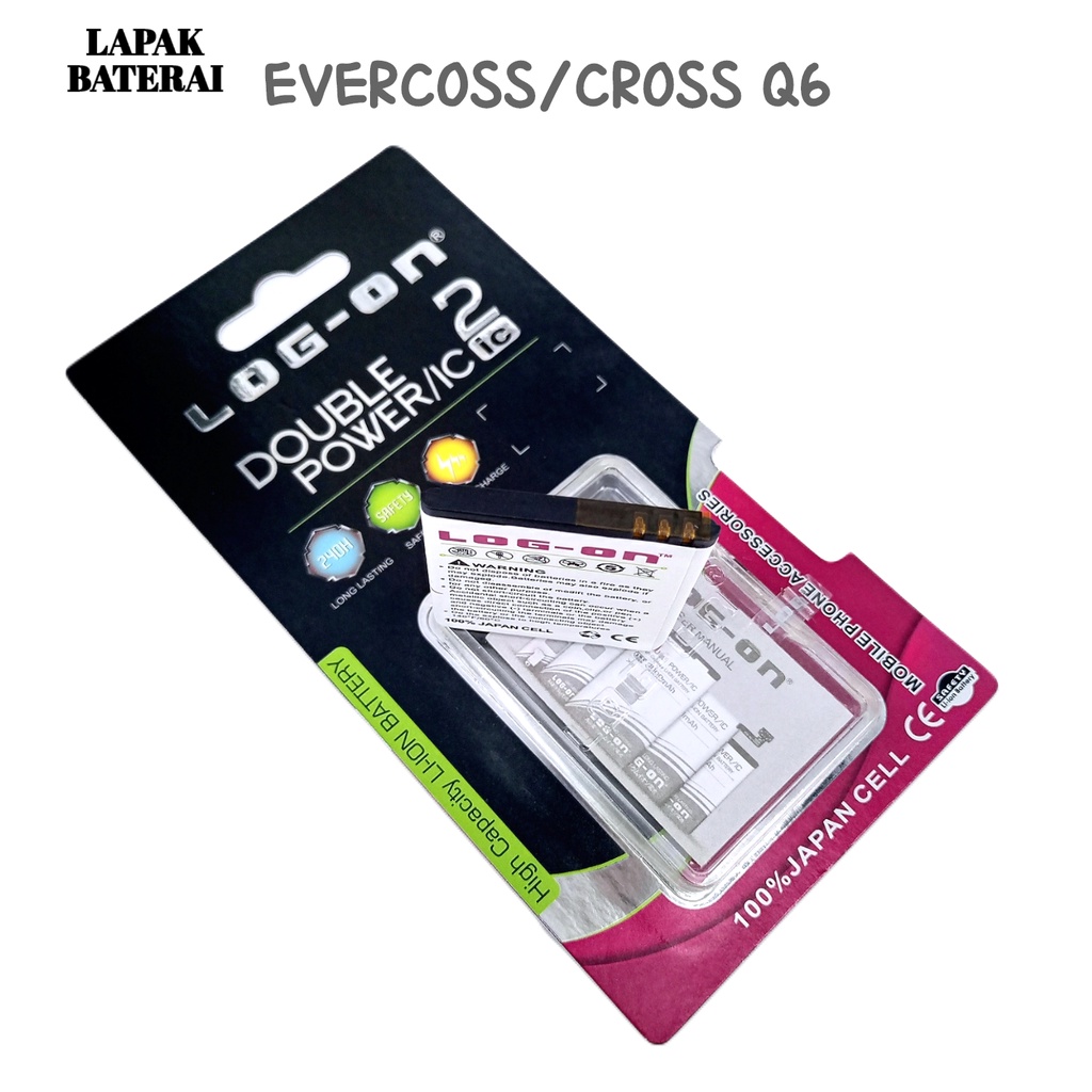 LOG - ON Evercoss Q6 Baterai Double IC Protection Battery Batre