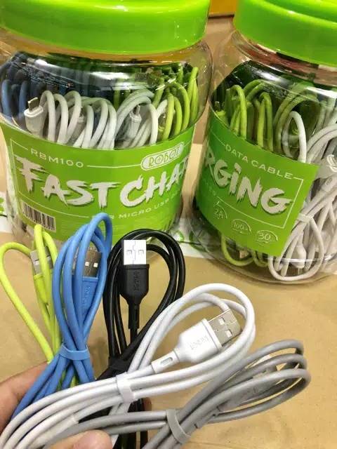 Kabel data ROBOT RBM100 micro usb 2A 100cm / kabel data bulat robot RBM100