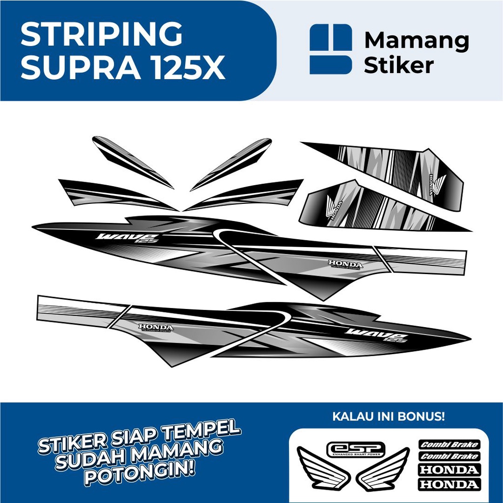 STRIPING SUPRA X 125 VARIASI 39/STICKER SUPRA X125 FI WAVE 2007 2008 2009 2010 LAMA/STIKER LIS HONDA