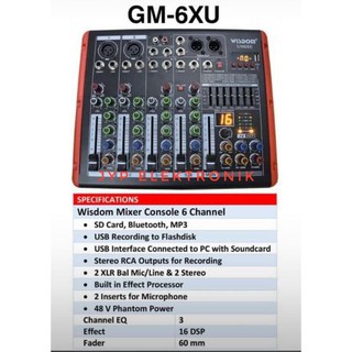 MIXER WISDOM GM6XU / GM 6XU / GM 6 XU 6 CHANNEL ORIGINAL