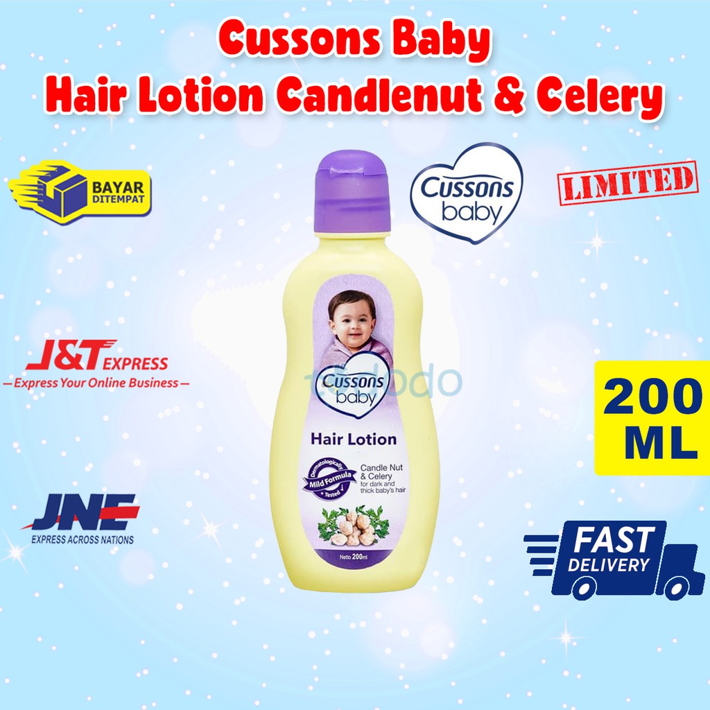 Cussons Hair Lotion Candlenut &amp; Celery 200ml - Lotion Rambut bayi