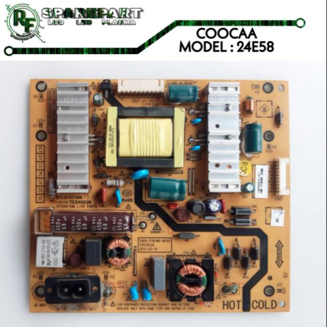 PSU TV COOCAA 24E58  Power supply tv coocaa 24e58  mesin coocaa 24e58